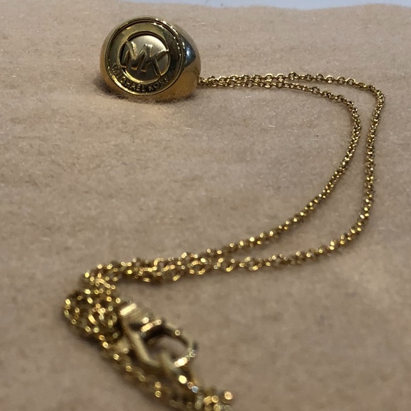 Michael Kors Gold-Tone MK Ring Necklace - Picture 1 of 12
